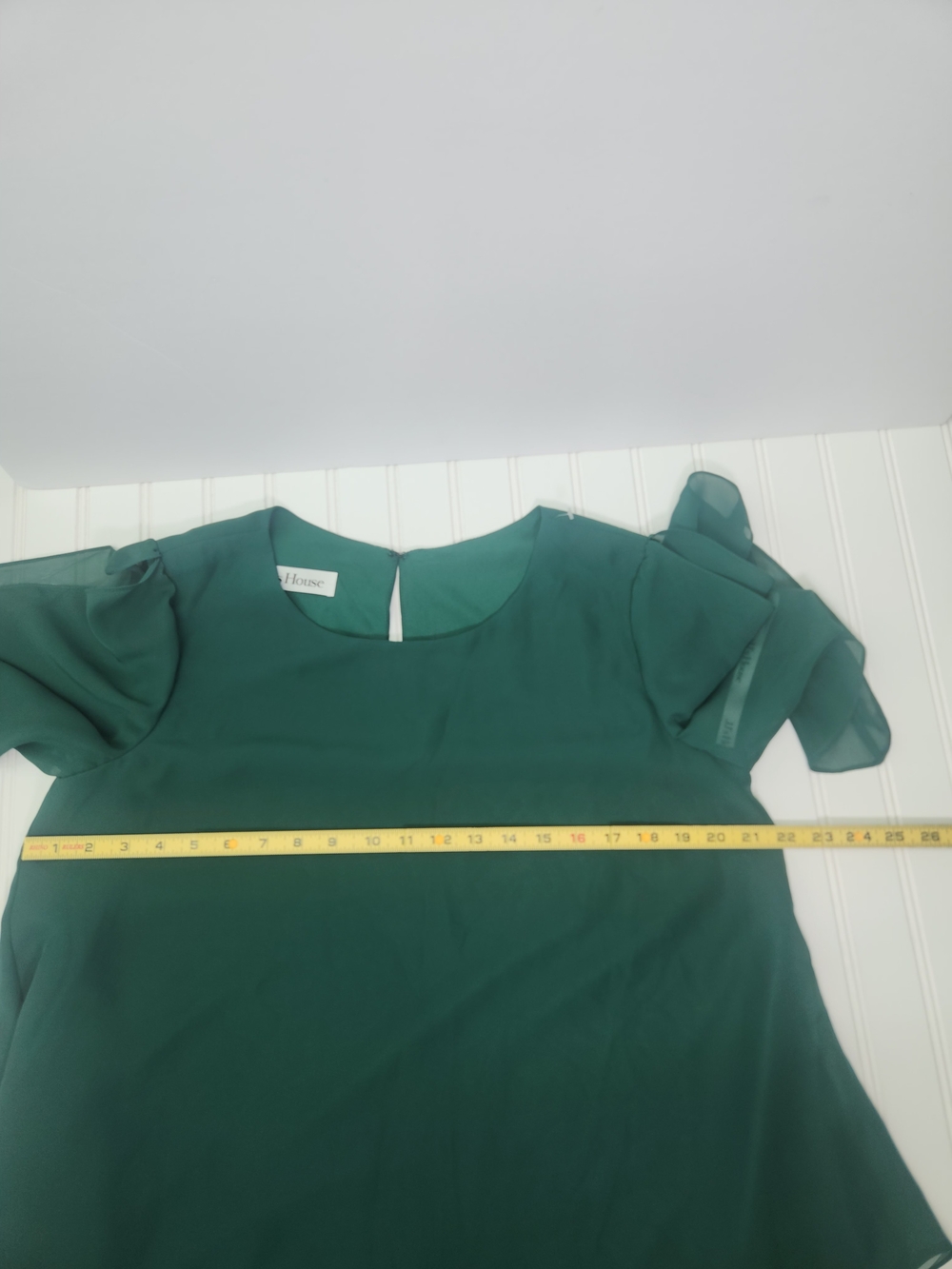 JJs House Emerald Green Asymmetric Chiffon Layered Blouse Size 12 - Picture 10 of 12